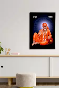 eCraftIndia Sai Baba Satin Matt Texture UV Art Painting