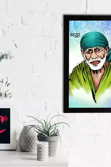 eCraftIndia Sai Baba Satin Matt Texture UV Art Painting