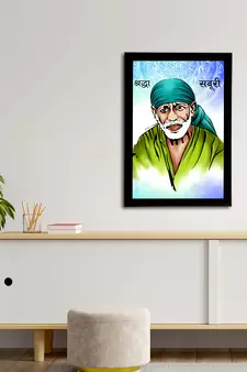 eCraftIndia Sai Baba Satin Matt Texture UV Art Painting