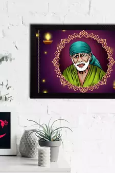 eCraftIndia Sai Baba Satin Matt Texture UV Art Painting