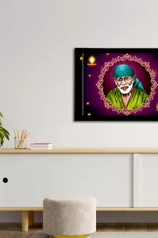 eCraftIndia Sai Baba Satin Matt Texture UV Art Painting