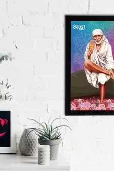 eCraftIndia Sai Baba Satin Matt Texture UV Art Painting