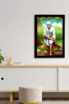 eCraftIndia Sai Baba Satin Matt Texture UV Art Painting