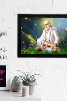 eCraftIndia Sai Baba Satin Matt Texture UV Art Painting