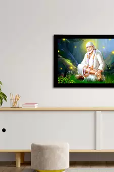 eCraftIndia Sai Baba Satin Matt Texture UV Art Painting