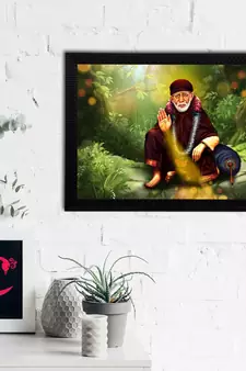eCraftIndia Sai Baba Satin Matt Texture UV Art Painting