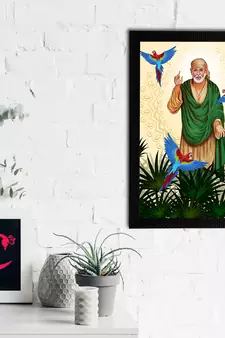 eCraftIndia Sai Baba Satin Matt Texture UV Art Painting