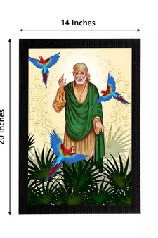 eCraftIndia Sai Baba Satin Matt Texture UV Art Painting