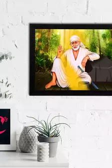 eCraftIndia Sai Baba Satin Matt Texture UV Art Painting