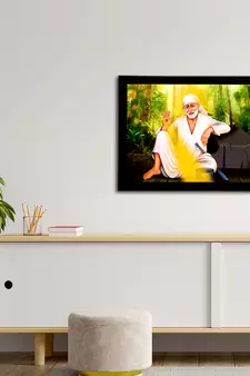 eCraftIndia Sai Baba Satin Matt Texture UV Art Painting