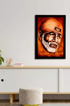 eCraftIndia Sai Baba Satin Matt Texture UV Art Painting