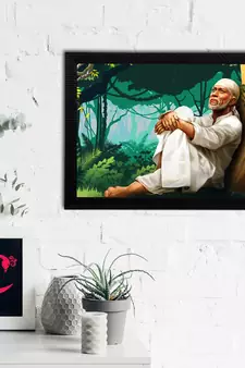 eCraftIndia Sai Baba Satin Matt Texture UV Art Painting