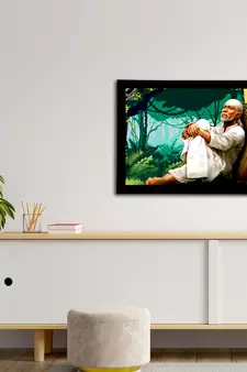 eCraftIndia Sai Baba Satin Matt Texture UV Art Painting