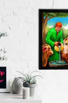 eCraftIndia Sai Baba Satin Matt Texture UV Art Painting