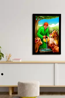 eCraftIndia Sai Baba Satin Matt Texture UV Art Painting