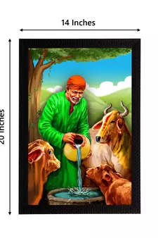 eCraftIndia Sai Baba Satin Matt Texture UV Art Painting