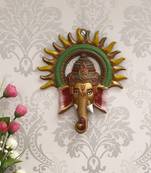 eCraftIndia Colorful Lord Ganesha with Sun Decorative Metal Wall Hanging