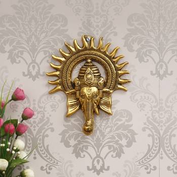 E Craft India Brass Wall Hanging Gold 12 Inch 1