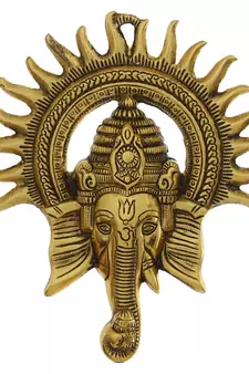 E Craft India Brass Wall Hanging Gold 12 Inch