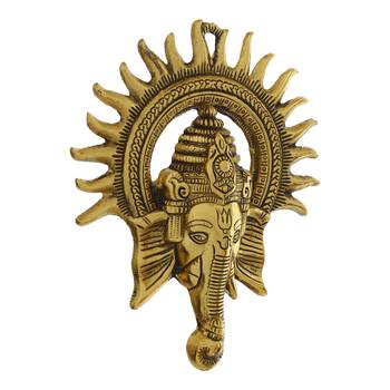 E Craft India Brass Wall Hanging Gold 12 Inch 5