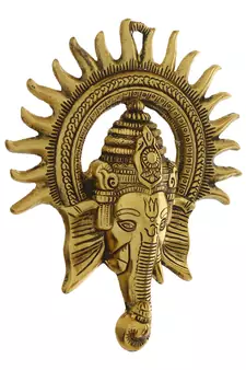 E Craft India Brass Wall Hanging Gold 12 Inch