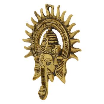 E Craft India Brass Wall Hanging Gold 12 Inch 6