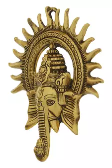 E Craft India Brass Wall Hanging Gold 12 Inch