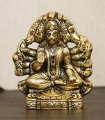 eCraftIndia Golden Panch Mukhi Hanuman Metal Decorative Showpiece