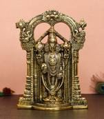 eCraftIndia Golden Lord Balaji Idol Metal Decorative Showpiece