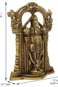 eCraftIndia Golden Lord Balaji Idol Metal Decorative Showpiece