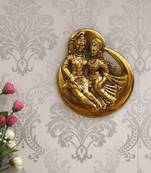 eCraftIndia Golden Shiva Parvati Idol Metal Decorative Wall Hanging Showpiece