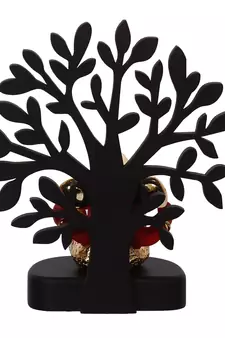 eCraftIndia Gold Plated Red Dhoti Ganesha Decorative Showpiece with Wooden Tree for Home/Temple/Office/Car Dashboard