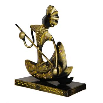eCraftIndia Tribal Man with Pagdhi Playing Musical Instrument Banjo Decorative Showpiece 6