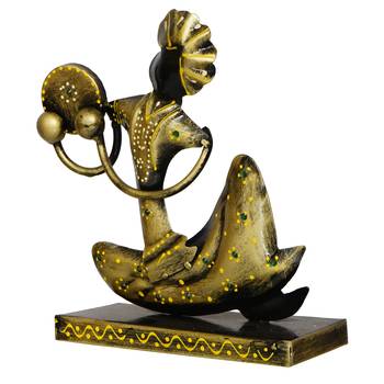 eCraftIndia Tribal Man with Pagdhi Playing Musical Instrument Decorative Showpiece 6