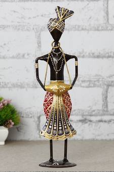 eCraftIndia Tribal Man Playing Musical Instrument Banjo Decorative Showpiece