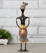 eCraftIndia Tribal Man Playing Musical Instrument Banjo Decorative Showpiece