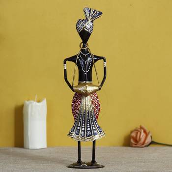 eCraftIndia Tribal Man Playing Musical Instrument Banjo Decorative Showpiece 2