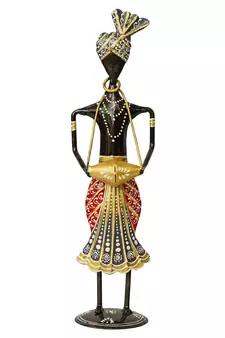 eCraftIndia Tribal Man Playing Musical Instrument Banjo Decorative Showpiece
