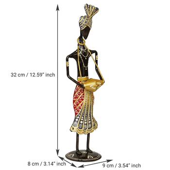 eCraftIndia Tribal Man Playing Musical Instrument Banjo Decorative Showpiece 4