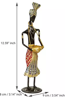 eCraftIndia Tribal Man Playing Musical Instrument Banjo Decorative Showpiece
