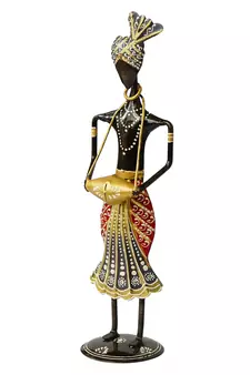 eCraftIndia Tribal Man Playing Musical Instrument Banjo Decorative Showpiece