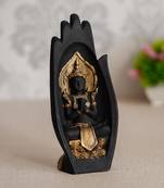 eCraftIndia Golden Handcrafted Engraved Palm Buddha Decorative Showpiece