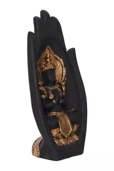 eCraftIndia Golden Handcrafted Engraved Palm Buddha Decorative Showpiece