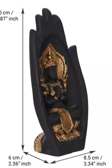 eCraftIndia Golden Handcrafted Engraved Palm Buddha Decorative Showpiece