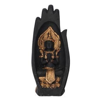 eCraftIndia Golden Handcrafted Engraved Palm Buddha Decorative Showpiece 5