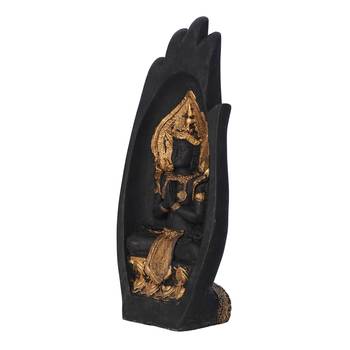 eCraftIndia Golden Handcrafted Engraved Palm Buddha Decorative Showpiece 6