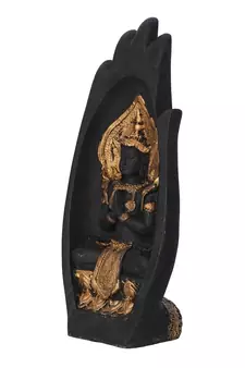 eCraftIndia Golden Handcrafted Engraved Palm Buddha Decorative Showpiece