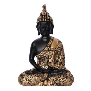 ecraftindia golden meditating buddha statue     plain design, 16 inch 3