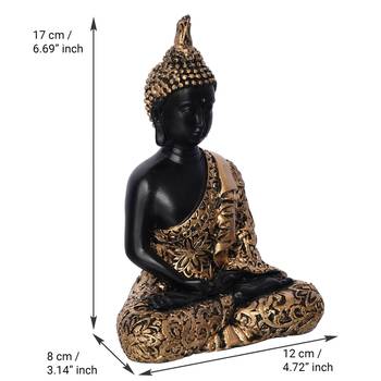 ecraftindia golden meditating buddha statue     plain design, 16 inch 4