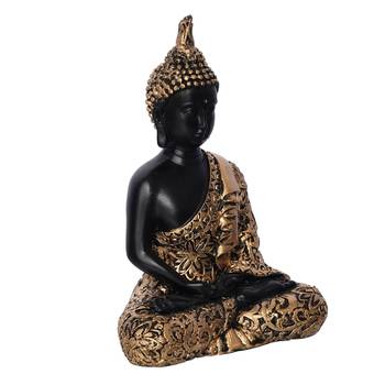 ecraftindia golden meditating buddha statue     plain design, 16 inch 5